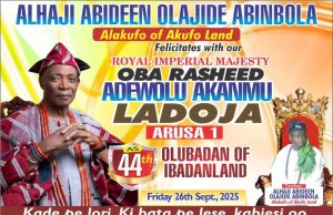 Alakufo of Akufo Kingdom Hails Oba Ladoja on Historic Coronation as 44th Olubadan of Ibadanland